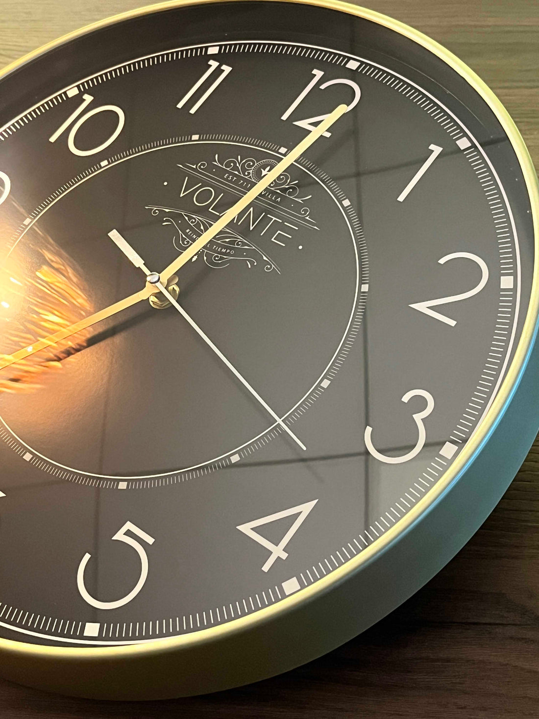 VOLANTE SIMPLEX Series Modern Wall Clocks 35 cm Ø Real Glass 