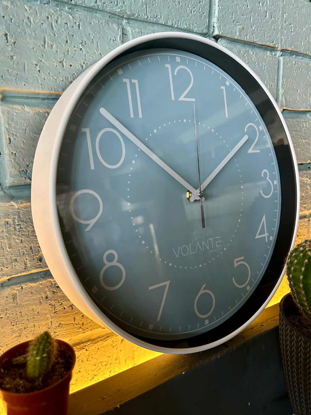 VOLANTE BLUE Series Modern Wall Clocks 30 cm Ø Real Glass