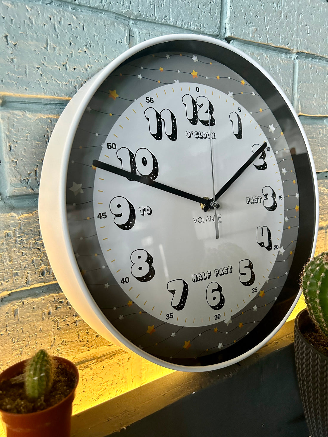 VOLANTE STARS Series Modern Wall Clocks 30 cm Ø Real Glass 