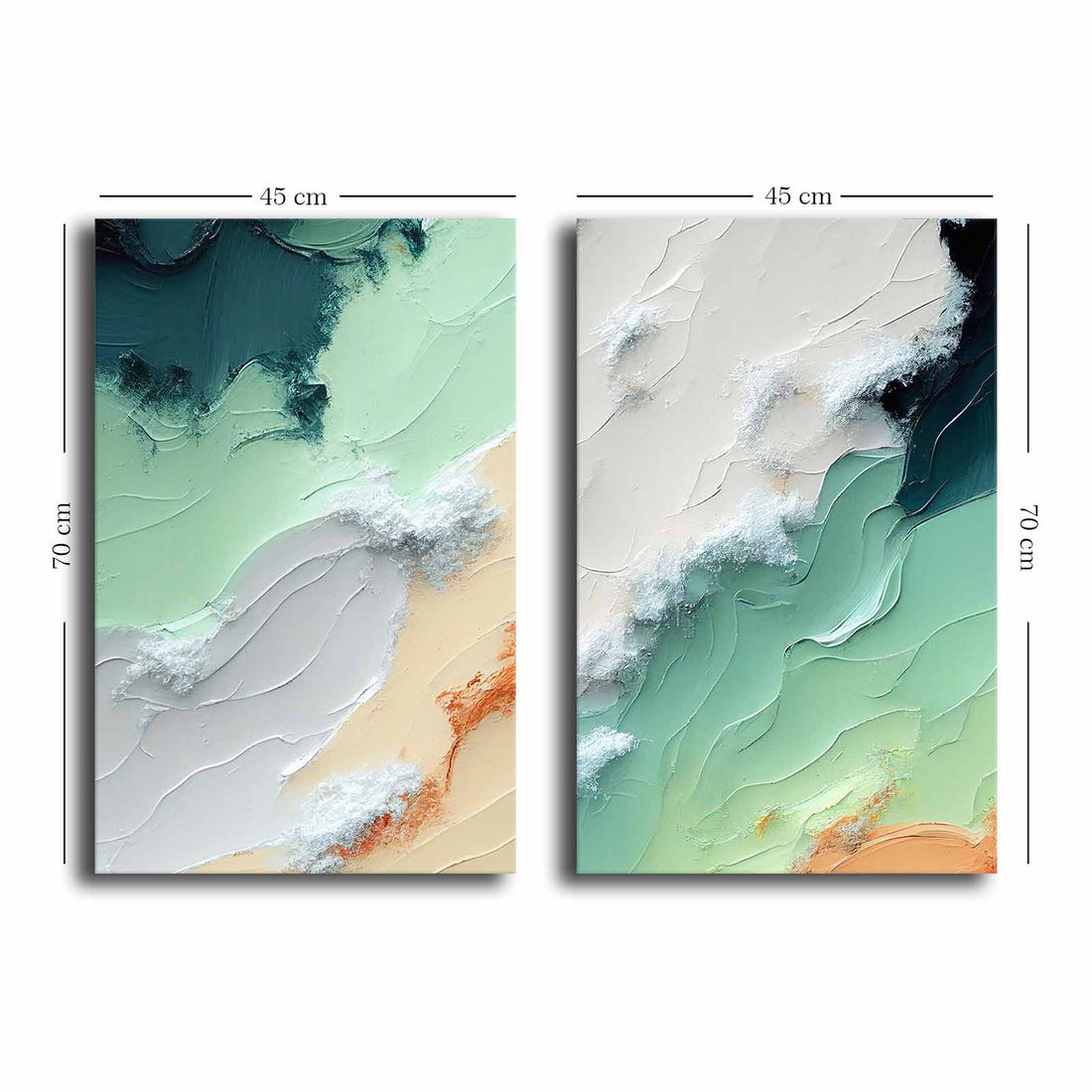 2 PIECE OIL PAINTING SEA CANVAS PAINTING