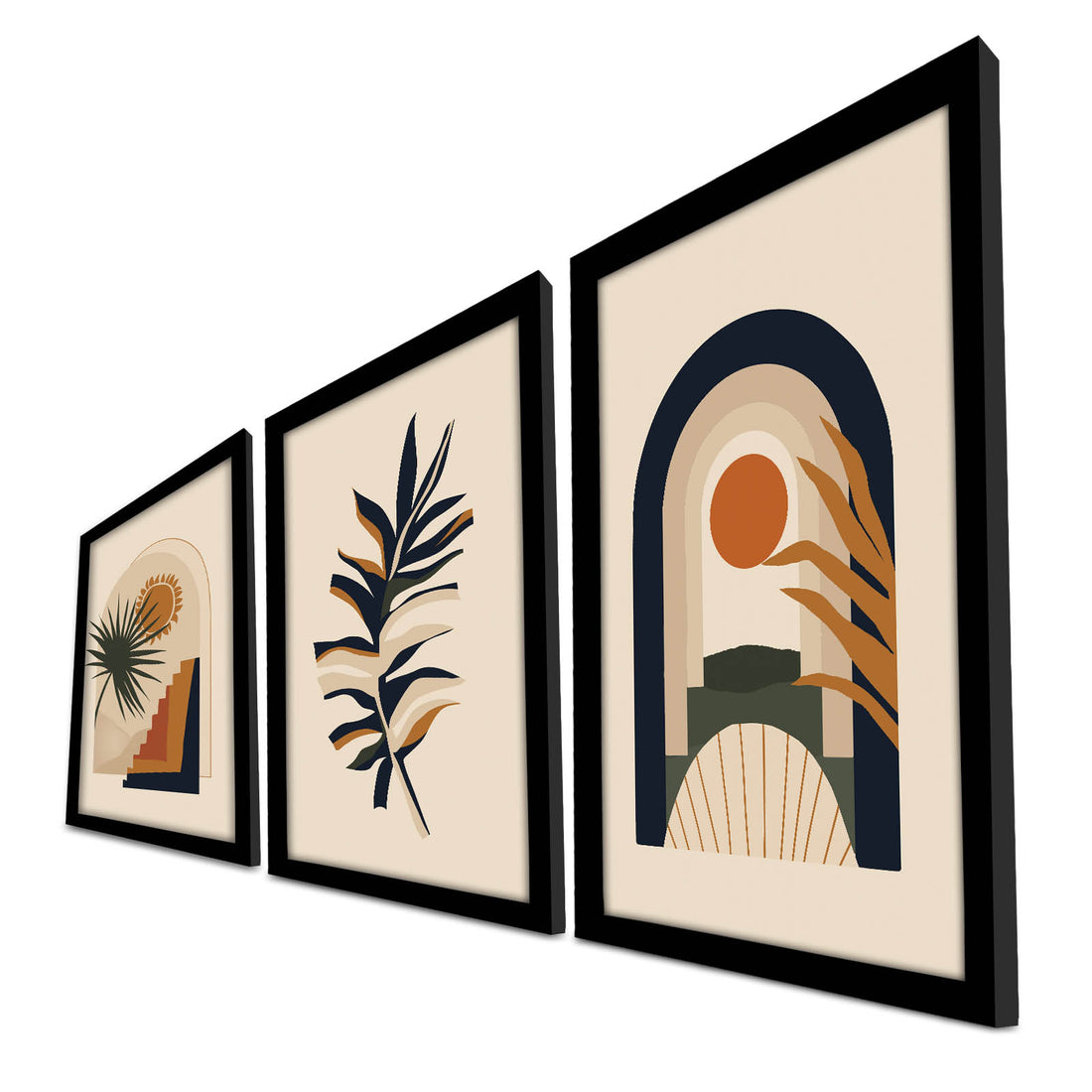 3 Piece Black Framed Bohemian Painting