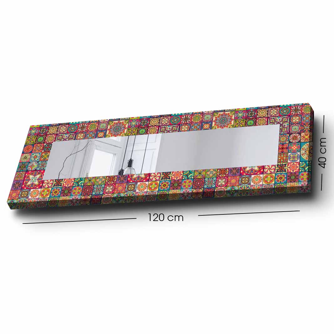 40x120 cm Ethnic Colorful Patterns Decorative Mirror