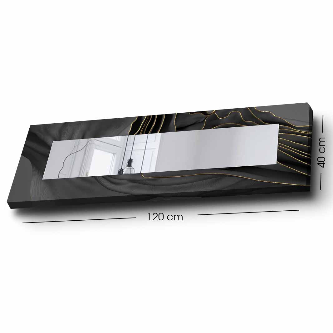 40x120 cm Black Wave Decorative Mirror
