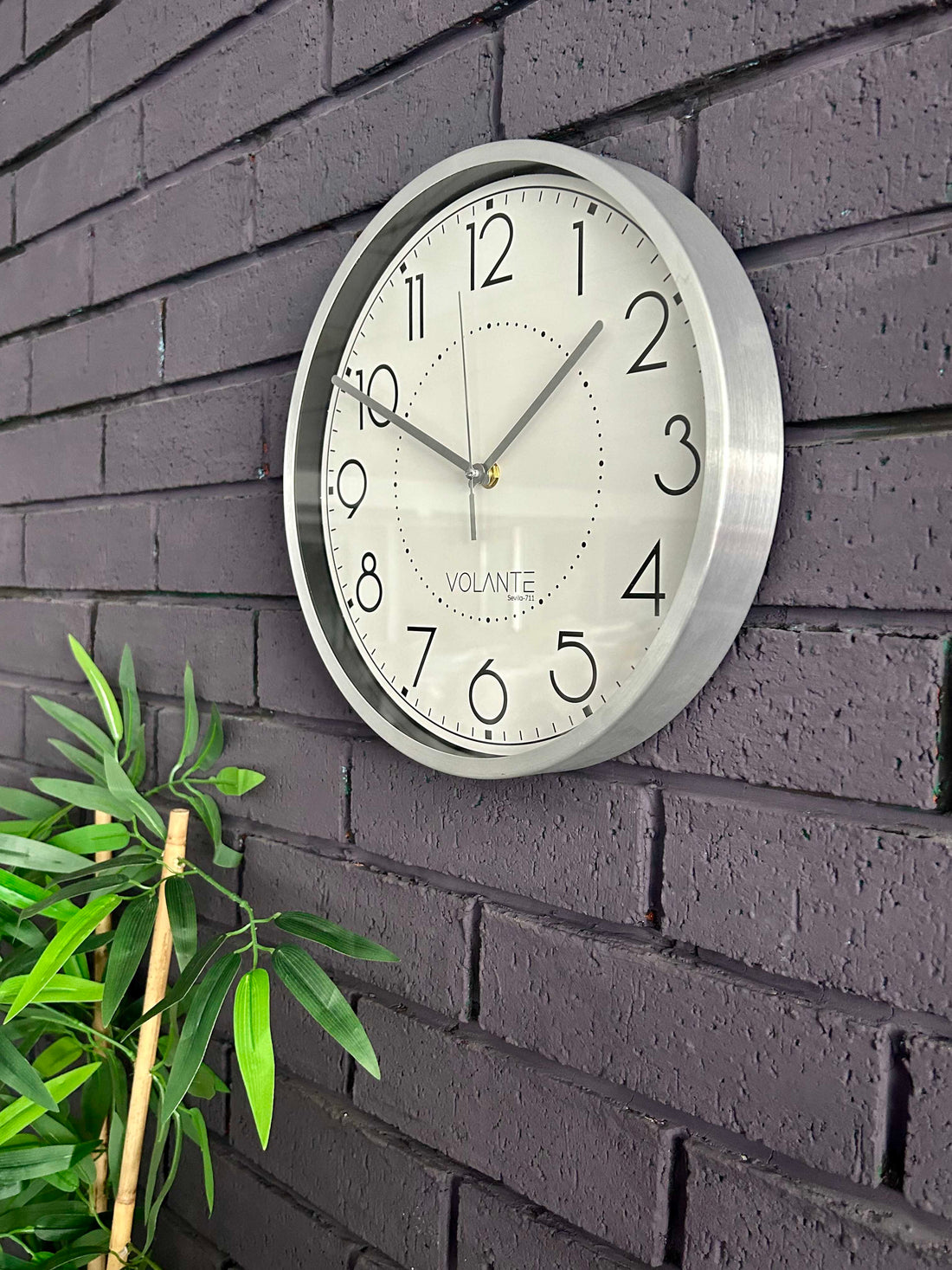 VOLANTE AU-12 Series Metalized Wall Clocks 30 cm Ø Real Glass 