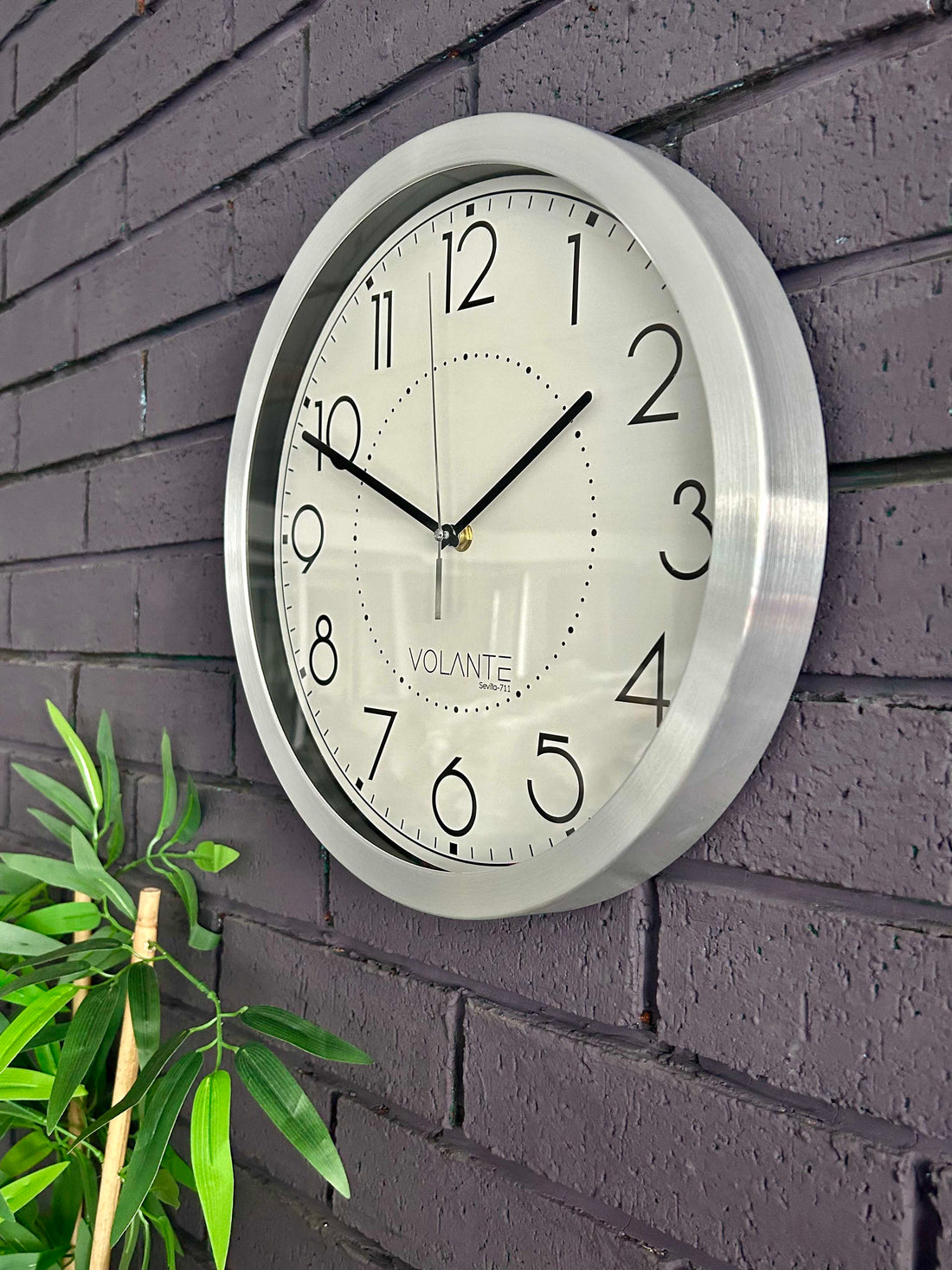 VOLANTE AU-14 Series Metalized Wall Clocks 35 cm Ø Real Glass 