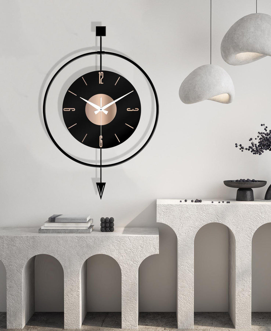 Volante Modern Scandinavian Decorative Pendulum Metal Clock